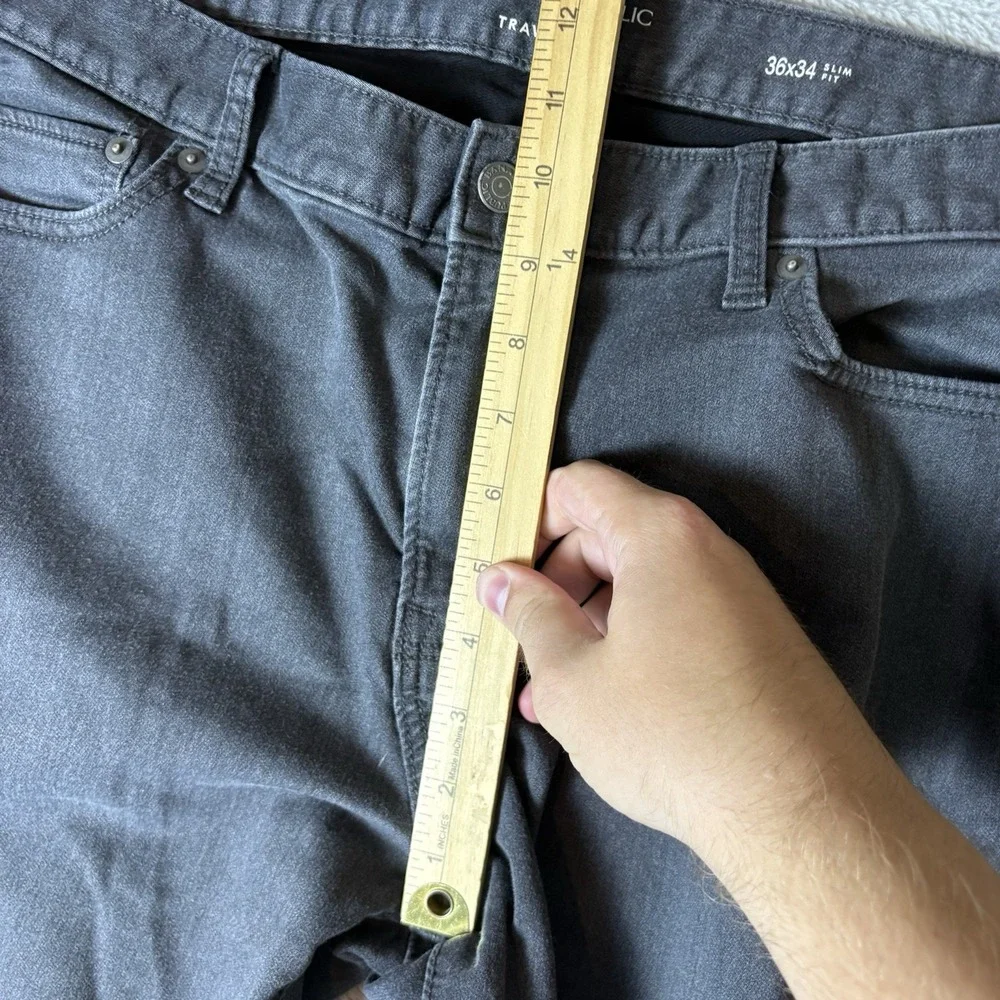 Banana Republic Travel Jean Men 36x34 (Fits 36x32)‎ Gray Slim Stretch